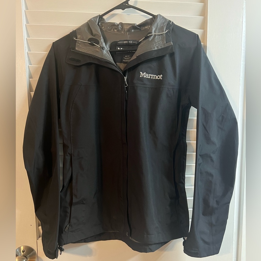 Marmot Black Gortex Rain Jacket Size Extra Small